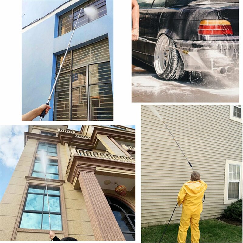 Telescoping Pressure Washer Wand with 8-10ft Extension and Multiple Nozzle Tips, 4000 PSI