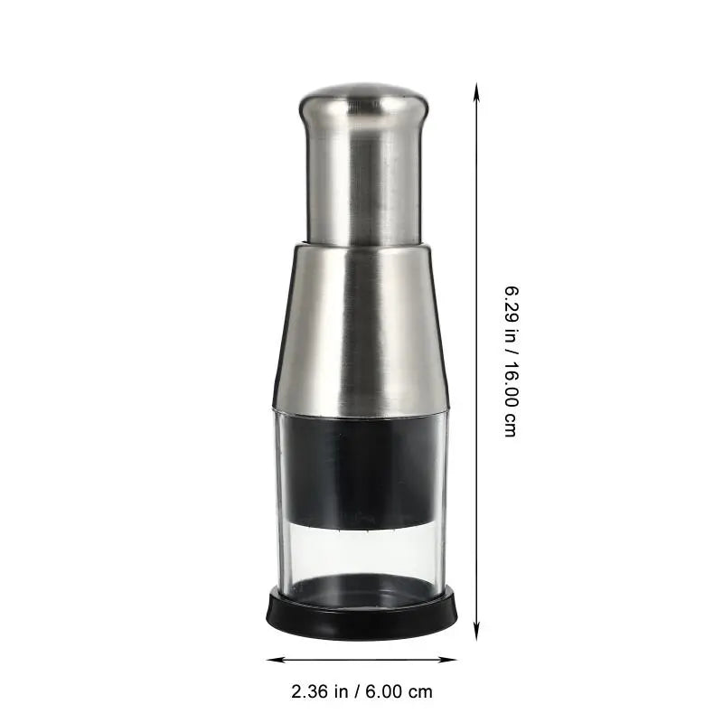 Manual Stainless Steel Chopper with Integrated Bowl and Enclosed Blade Design