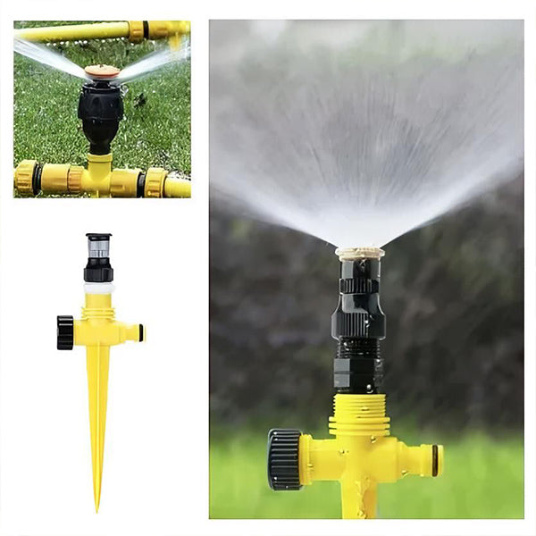 Rotating Garden Sprinkler with Adjustable Spray and Full-Circle Coverage