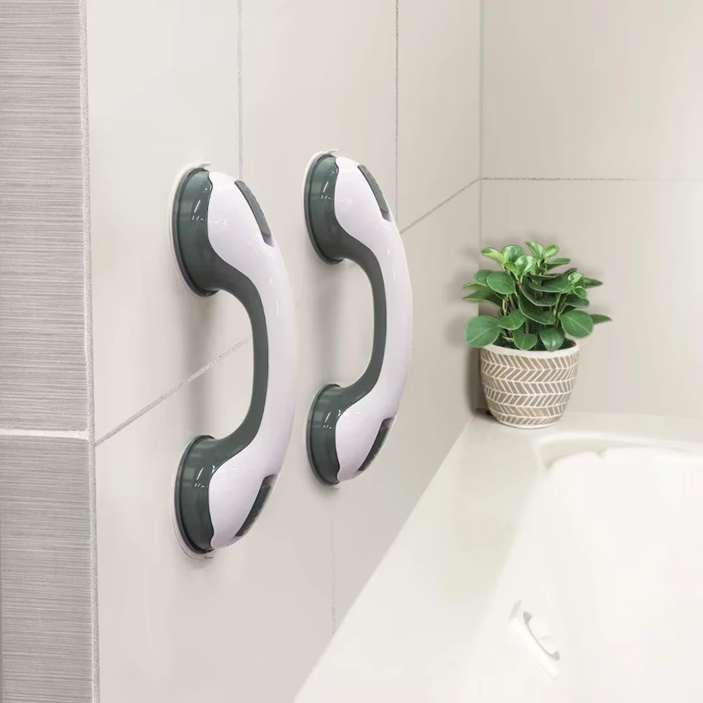 Bathroom Grab Bar with Suction Cups and Textured Grip, Tool-Free Installation
