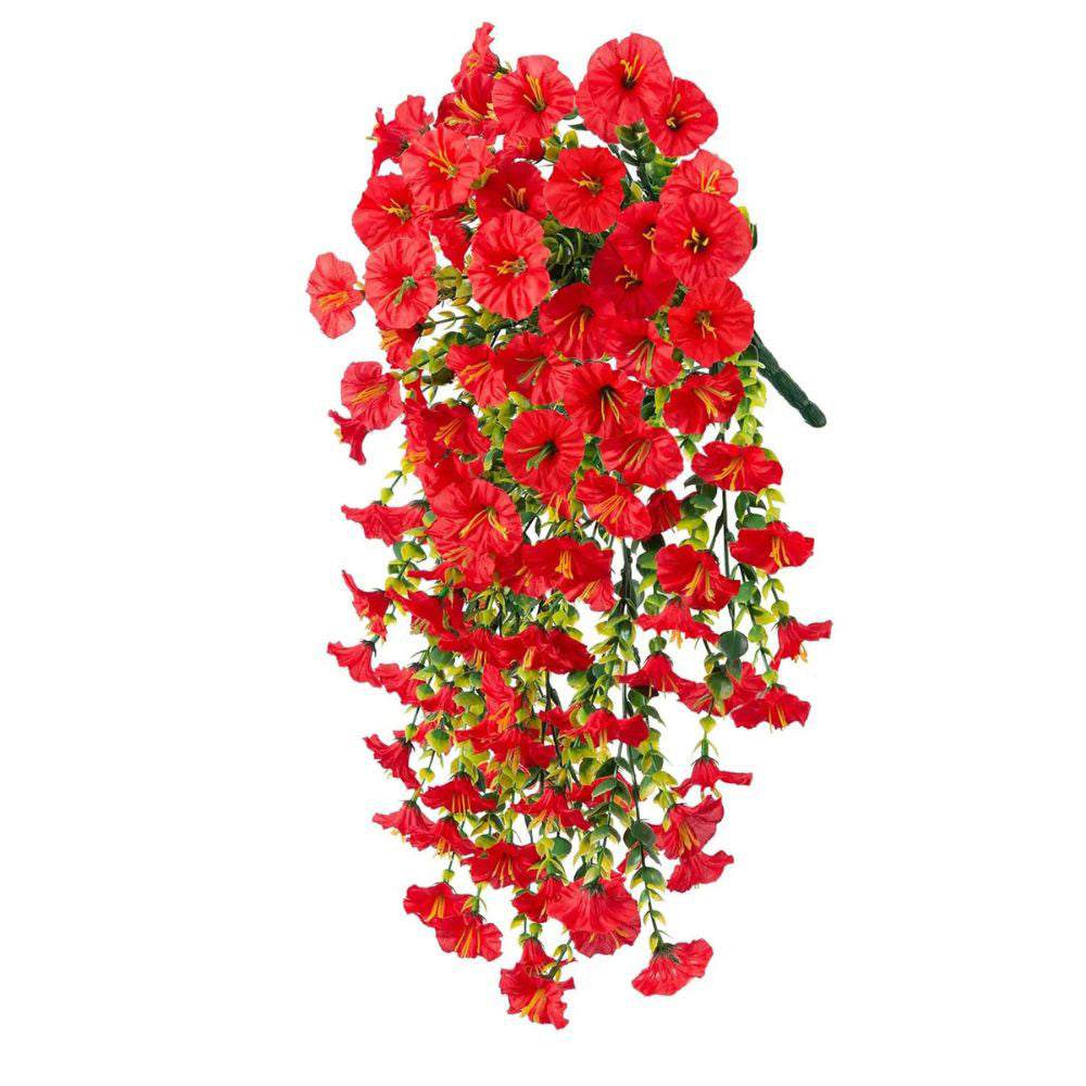 Artificial Morning Glory Vine with UV-Resistant Silk Flowers and Flexible Design, 75cm