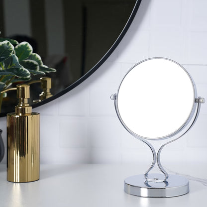 Double-Sided Mirror for Bathroom 1x/3x Magnification, Silver