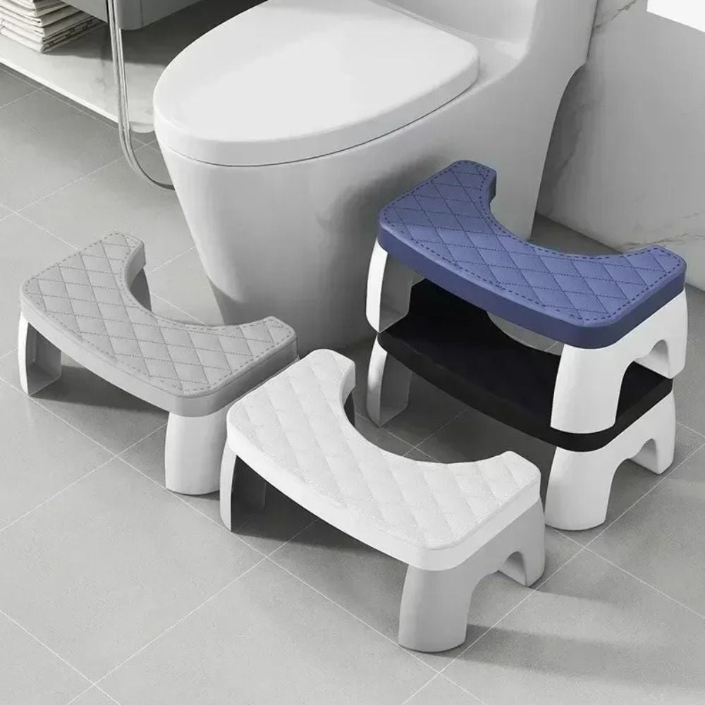 Toilet Posture Stool with Anti-Slip Surface and Ergonomic Design, Compact 16.5 in