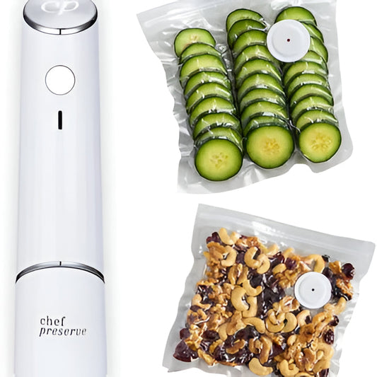 Portable Vacuum Sealer with Rechargeable Battery and Reusable Valve Bags