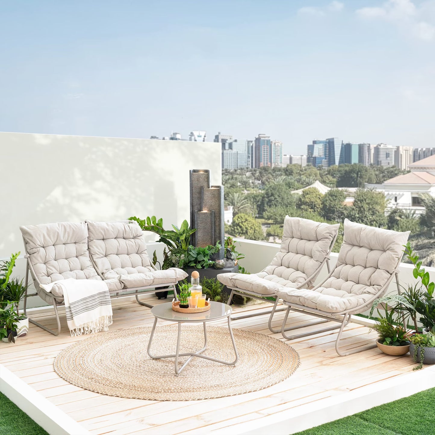 Auren Outdoor Sofa Set with Coffee Table, 4 Seater