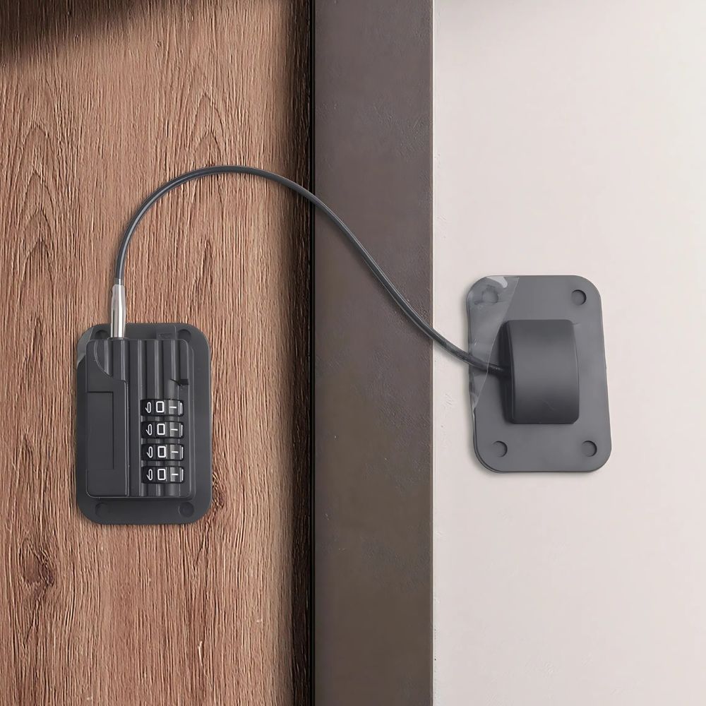 Password Lock Refrigerator Strap with Adhesive Mount and Adjustable Fit