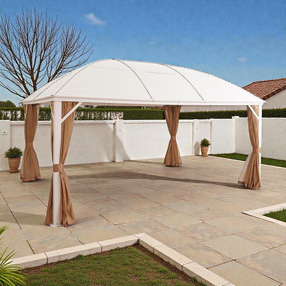 Renley Outdoor Gazebo 4.85x3.65x3.00m, Off White with Removable Canopy