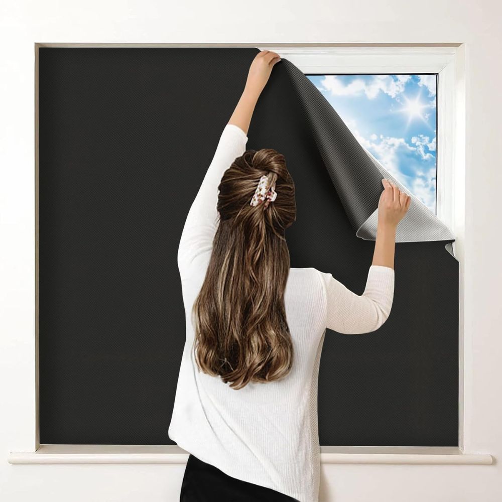 Static Cling Blackout Window Shade with Heat Blocking and Privacy Protection
