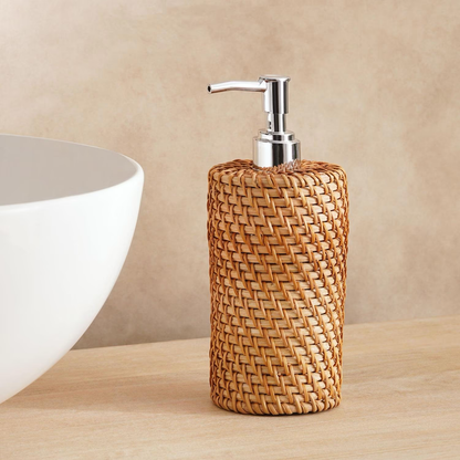 Rattan Soap Dispenser, Lightweight and Refillable