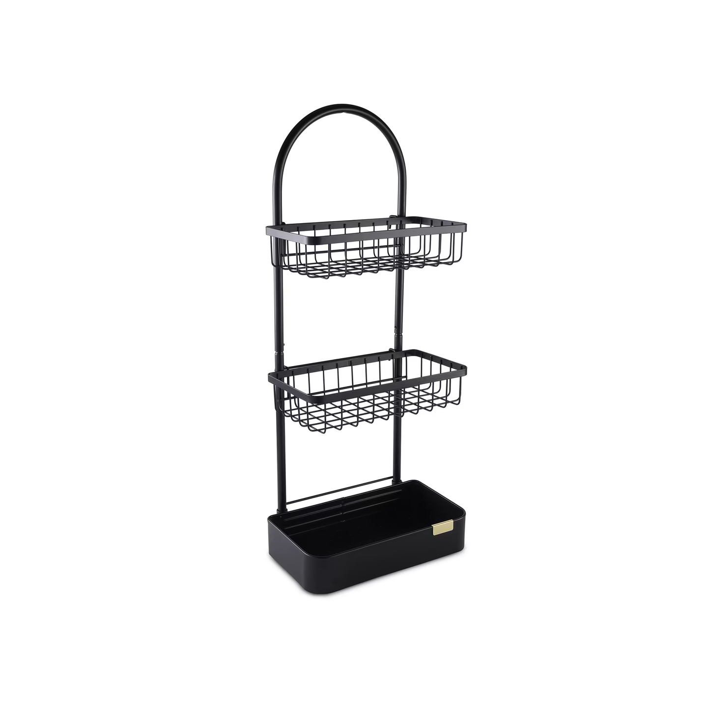 3-Tier Metal Shower Caddy, Black Bathroom Organizer