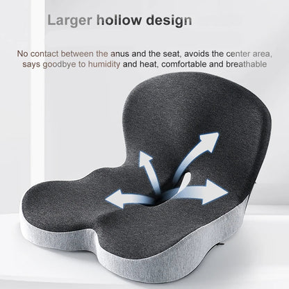 L-Shaped Memory Foam Seat Cushion with Lumbar Support and Ventilated Core