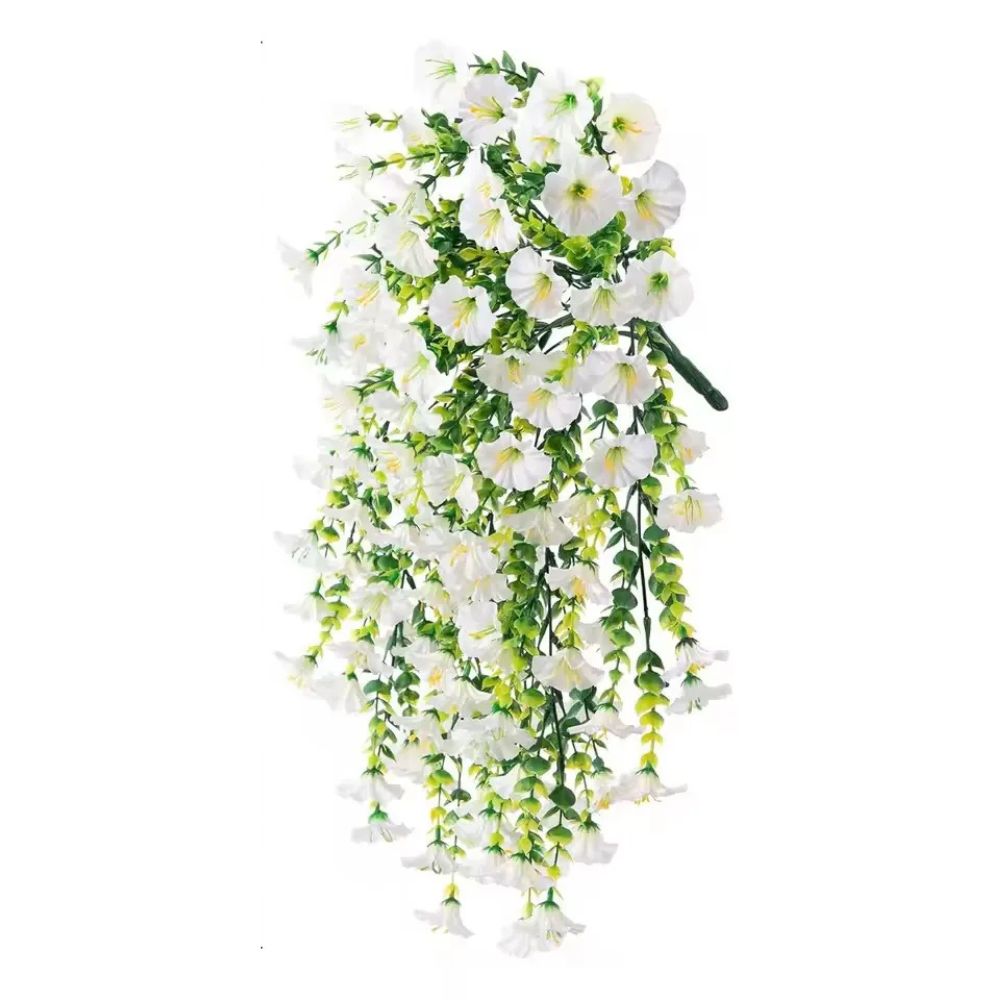 Artificial Morning Glory Vine with UV-Resistant Silk Flowers and Flexible Design, 75cm