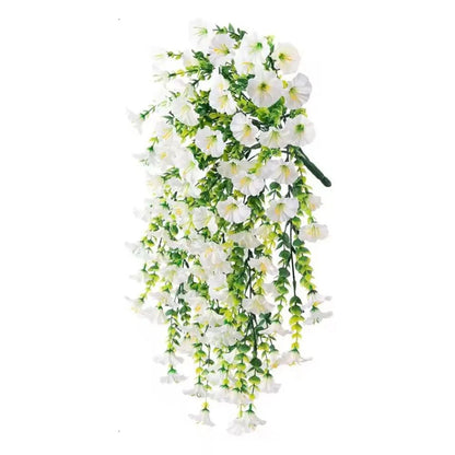 Artificial Morning Glory Vine with UV-Resistant Silk Flowers and Flexible Design, 75cm