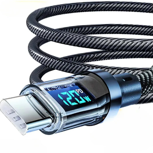 USB-C Fast Charging Cable 120W and LED Display