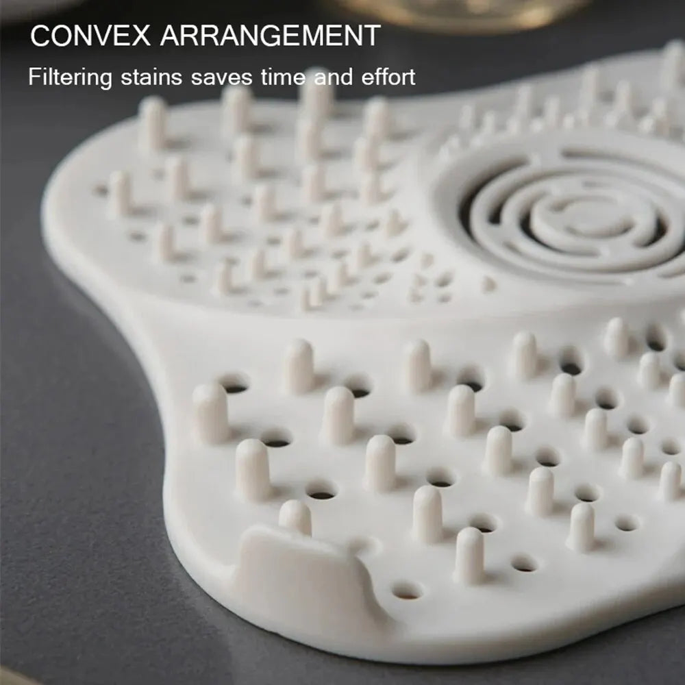 Spiral Drain Hair Catcher with Suction Cup Base and Built-in Handle