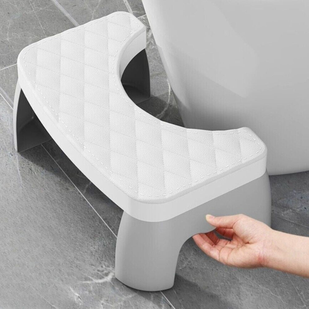Toilet Posture Stool with Anti-Slip Surface and Ergonomic Design, Compact 16.5 in