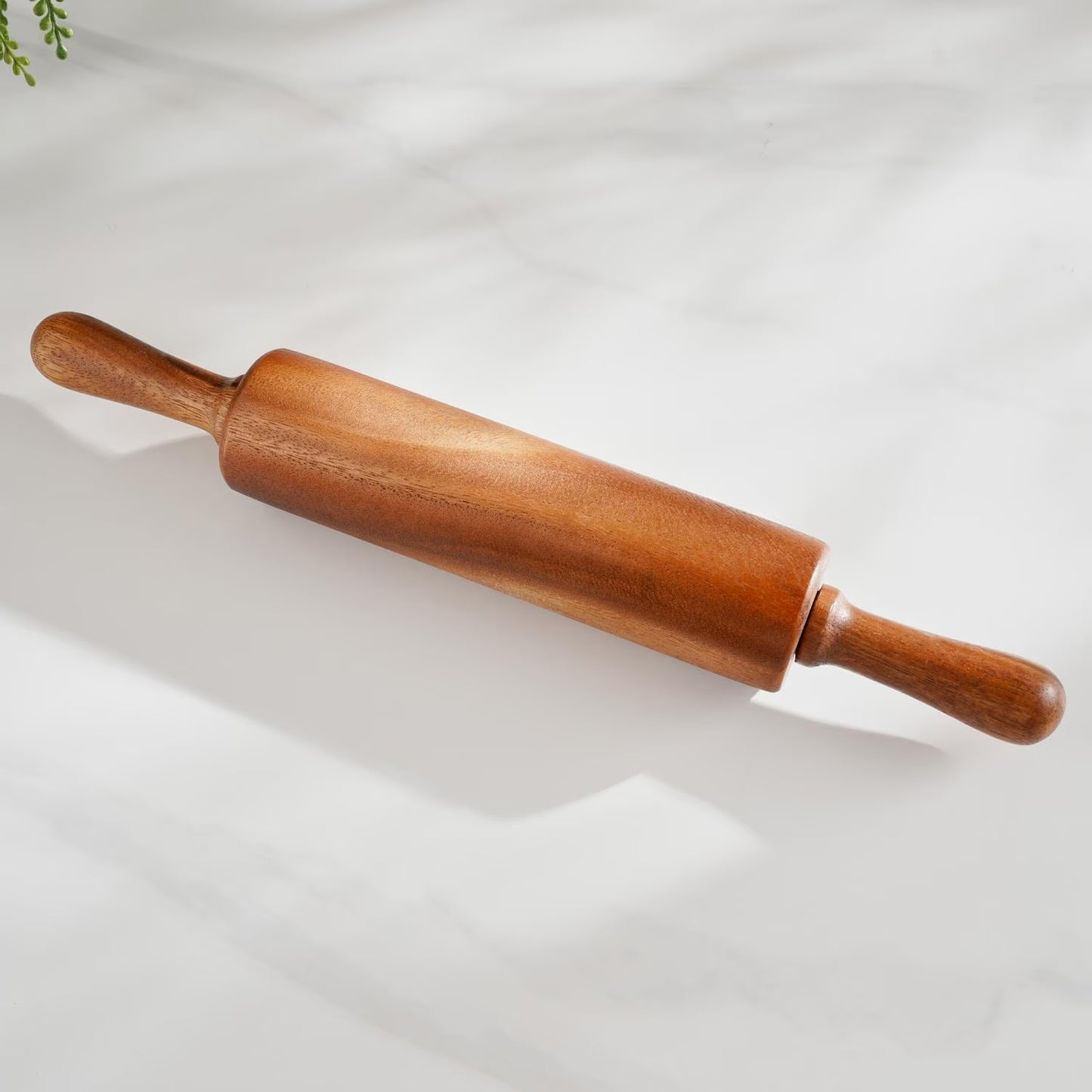 Acacia Wood Rolling Pin with Grip Handles