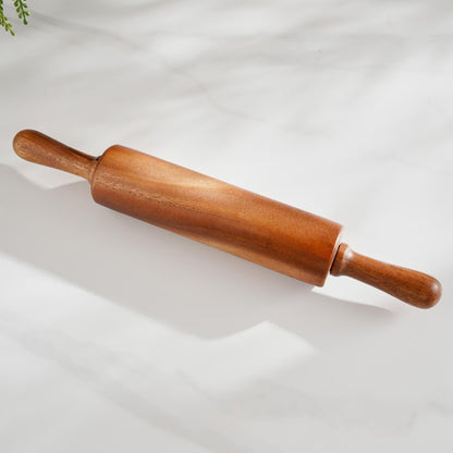 Acacia Wood Rolling Pin with Grip Handles