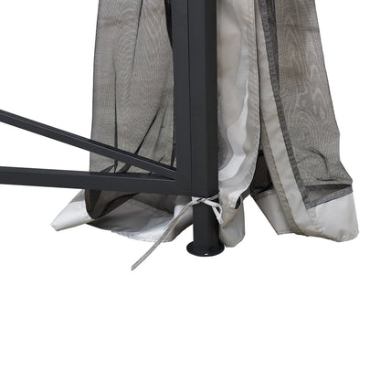 Hexo 15x15 ft Hexagon Soft Top Gazebo with Netting and Bar Shelf, 2-Tier Ventilated Roof