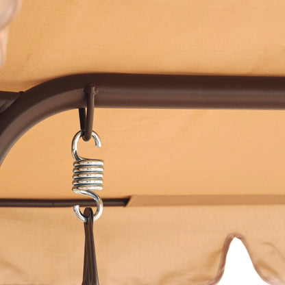 Calden Beige 3-Seater Outdoor Swing with Removable Canopy