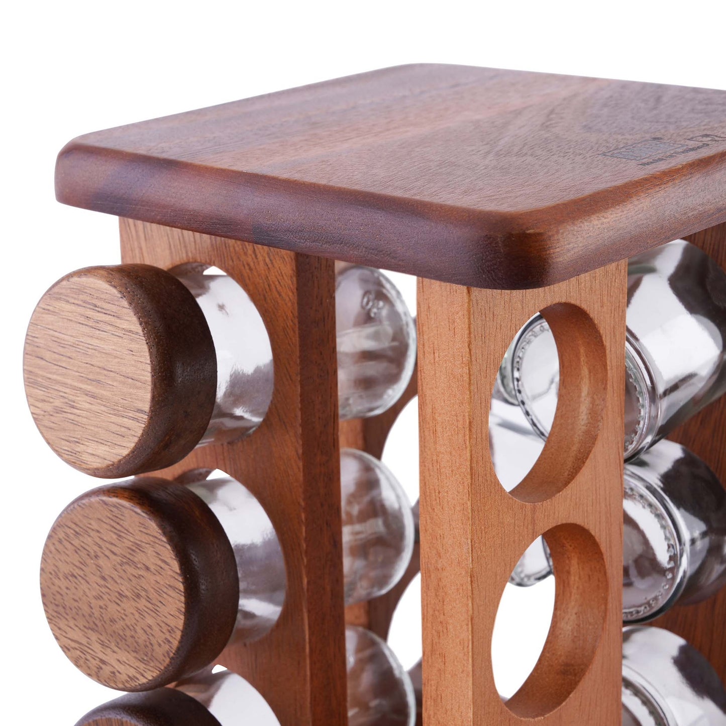 12-Piece Rotating Spice Rack with Glass Jars