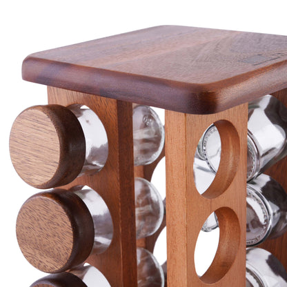 12-Piece Rotating Spice Rack with Glass Jars