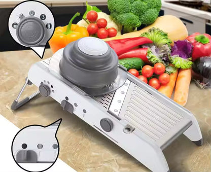 Kitchen Vegetable Cutter with Interchangeable Blades and Dicing Attachment, Slicer and Grater