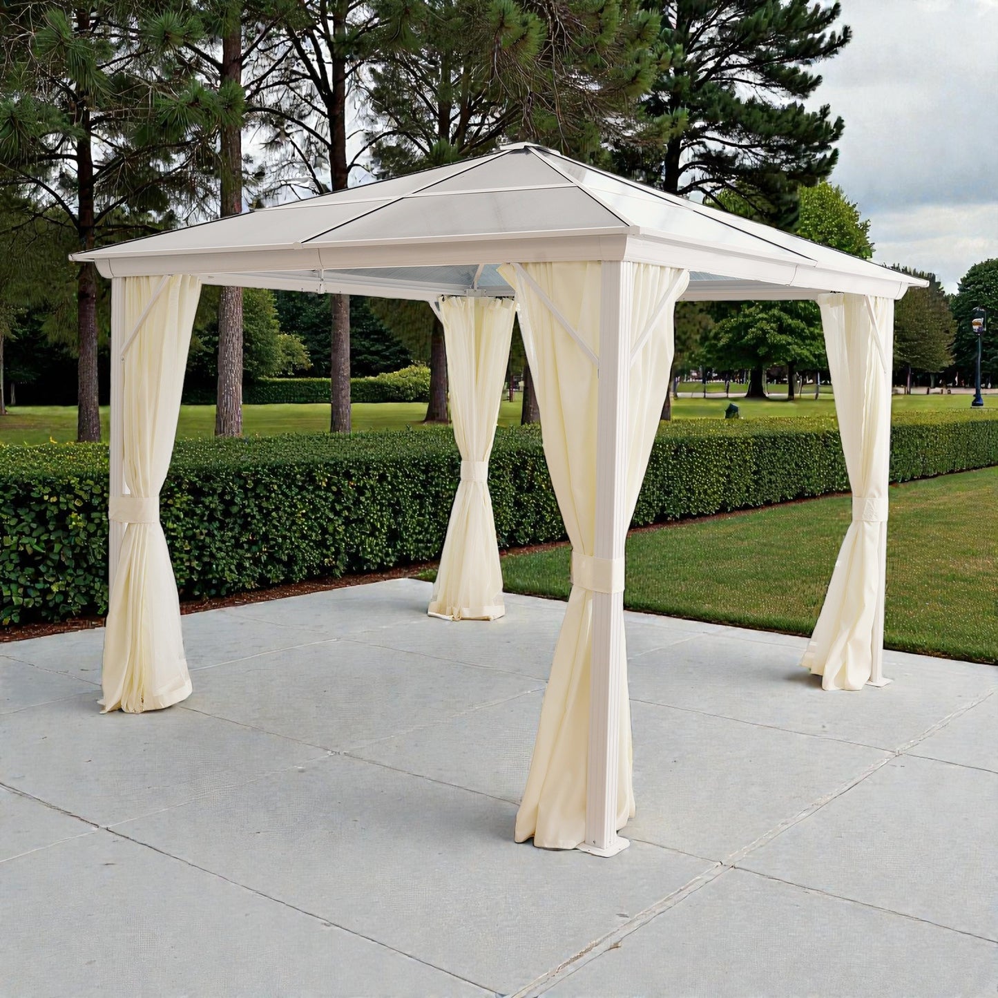Taren Outdoor Gazebo 3x3x3m, Rust-Resistant Metal Frame with Removable Polycarbonate Roof