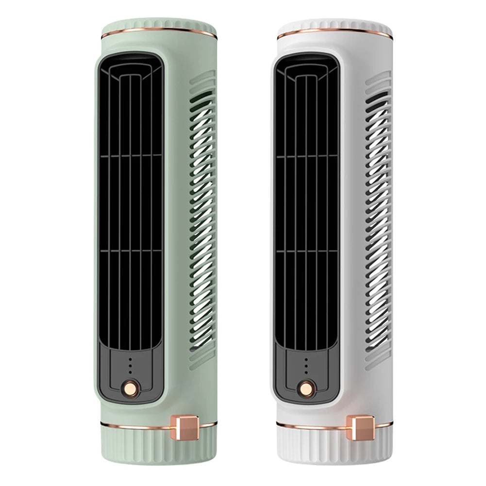 Bladeless Tower Fan with USB Power and 60-Degree Air Distribution