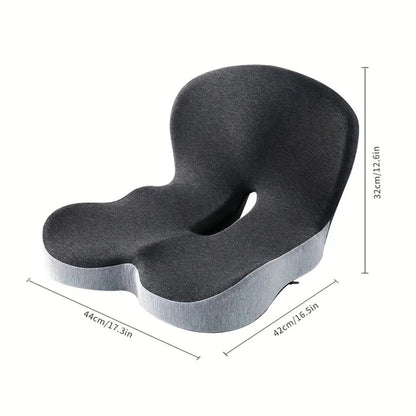 L-Shaped Memory Foam Seat Cushion with Lumbar Support and Ventilated Core