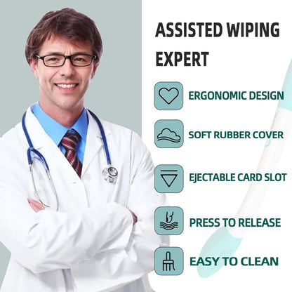 Extended Reach Personal Hygiene Tool with Push-Button Release and Cushioned Grip, 2-Pack