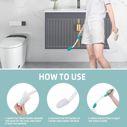 Extended Reach Personal Hygiene Tool with Push-Button Release and Cushioned Grip, 2-Pack