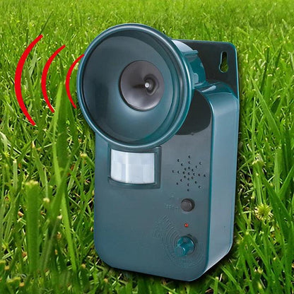 Motion-Activated Ultrasonic Animal Repeller with LED Flash and Adjustable Frequency, 5000 Sq Ft