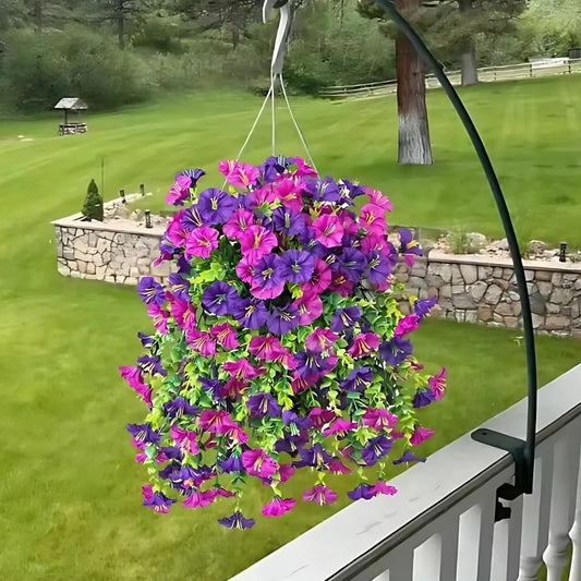 Artificial Morning Glory Vine with UV-Resistant Silk Flowers and Flexible Design, 75cm