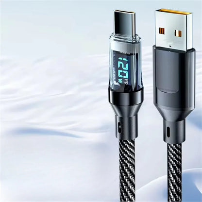 USB-C Fast Charging Cable 120W and LED Display