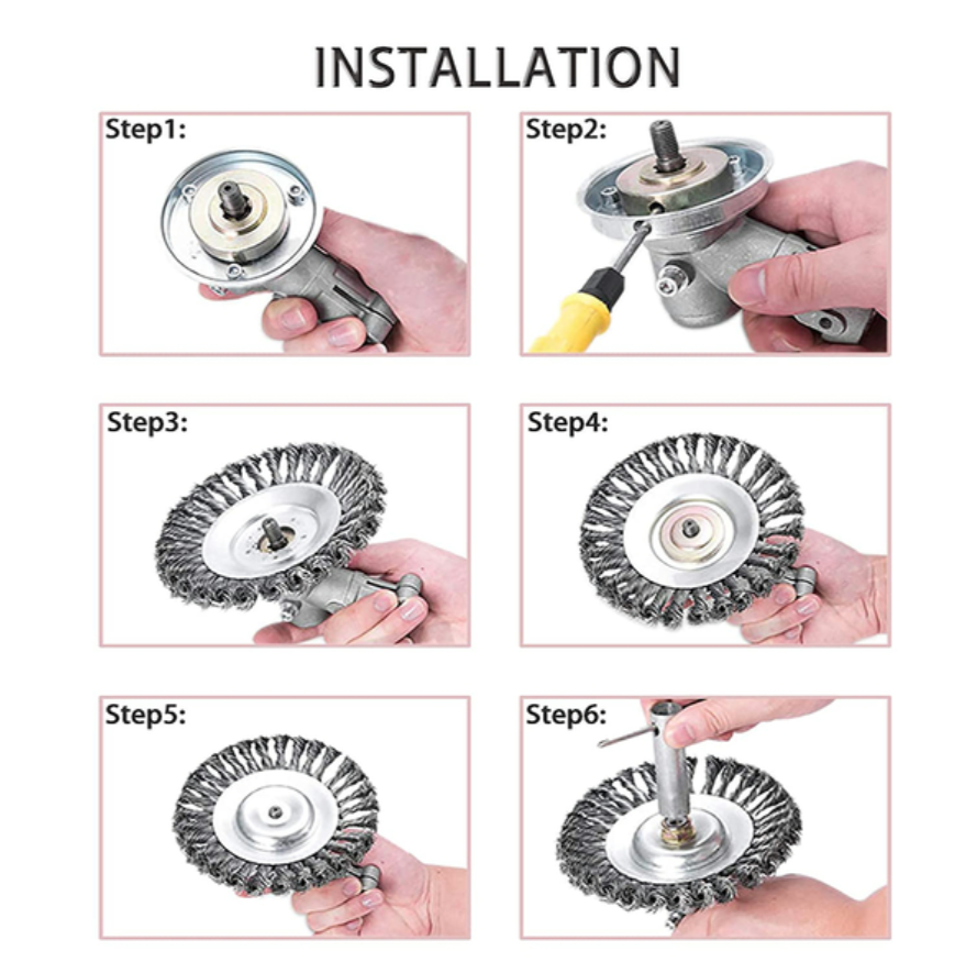 Braided Carbon Steel Weed Trimmer Attachment with Universal Compatibility