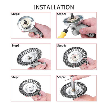 Braided Carbon Steel Weed Trimmer Attachment with Universal Compatibility