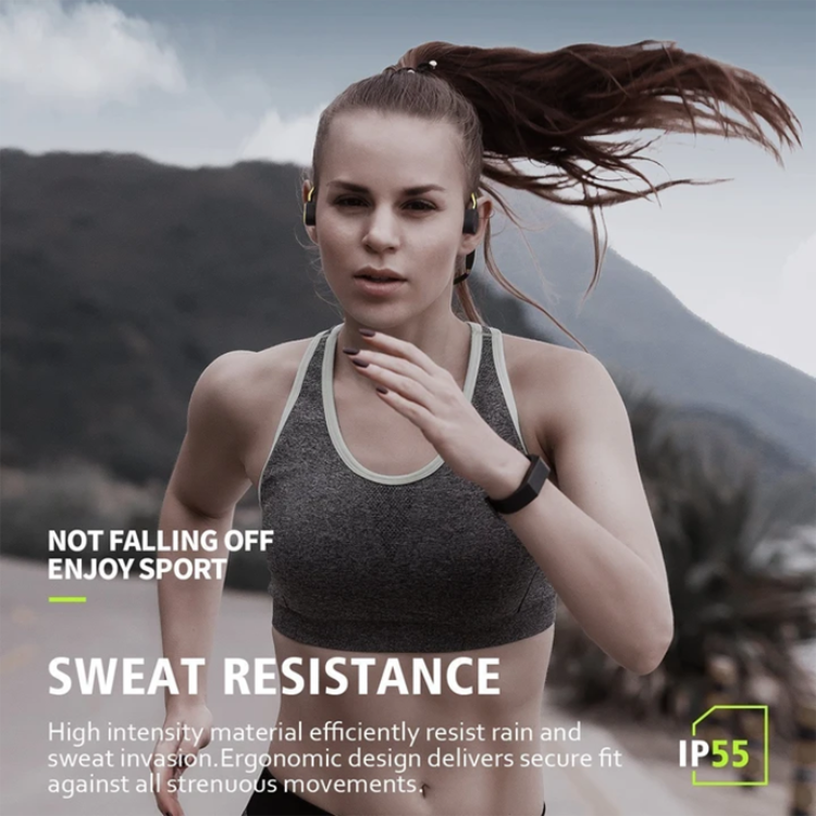 Bone Conduction Headphones with Wireless Bluetooth and Sweatproof Design, 11-Hour Battery