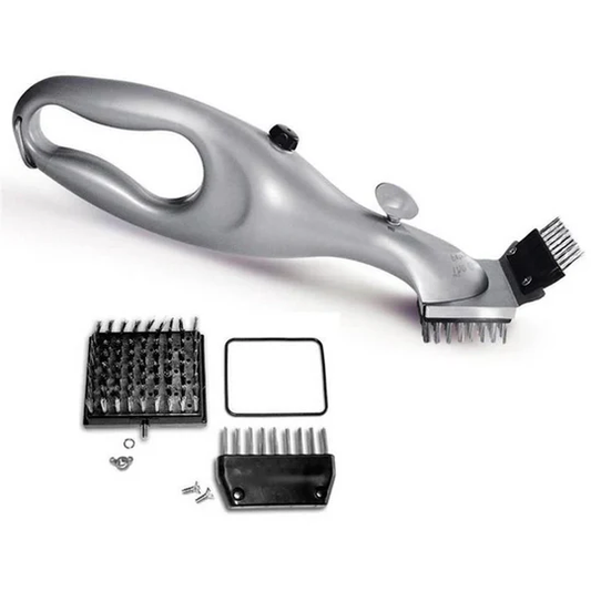 Steam Grill Brush with Water Reservoir and Replaceable Heads, 18 Inch