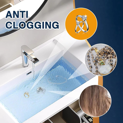 Sink Drain Stopper with Detachable Filter Basket and Press-Activated Seal