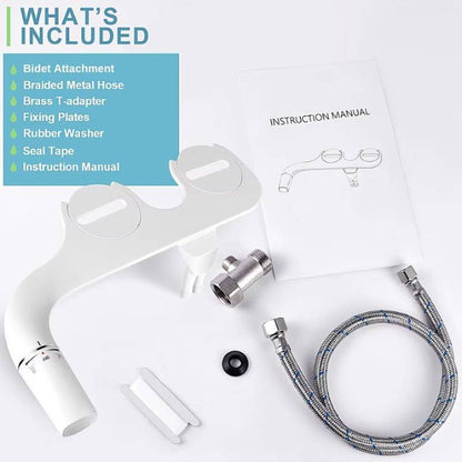 Dual Spray Bidet Attachment with Retractable Nozzles and Ultra-Slim Design