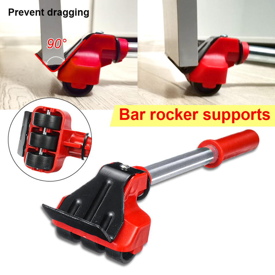 Furniture Lifter with 360-Degree Rolling Pads and Non-Marking Wheels
