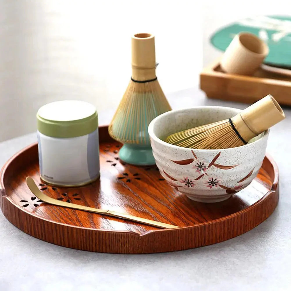 Matcha Whisk and Bowl Set with Bamboo Measuring Spoon and Ceramic Vessel