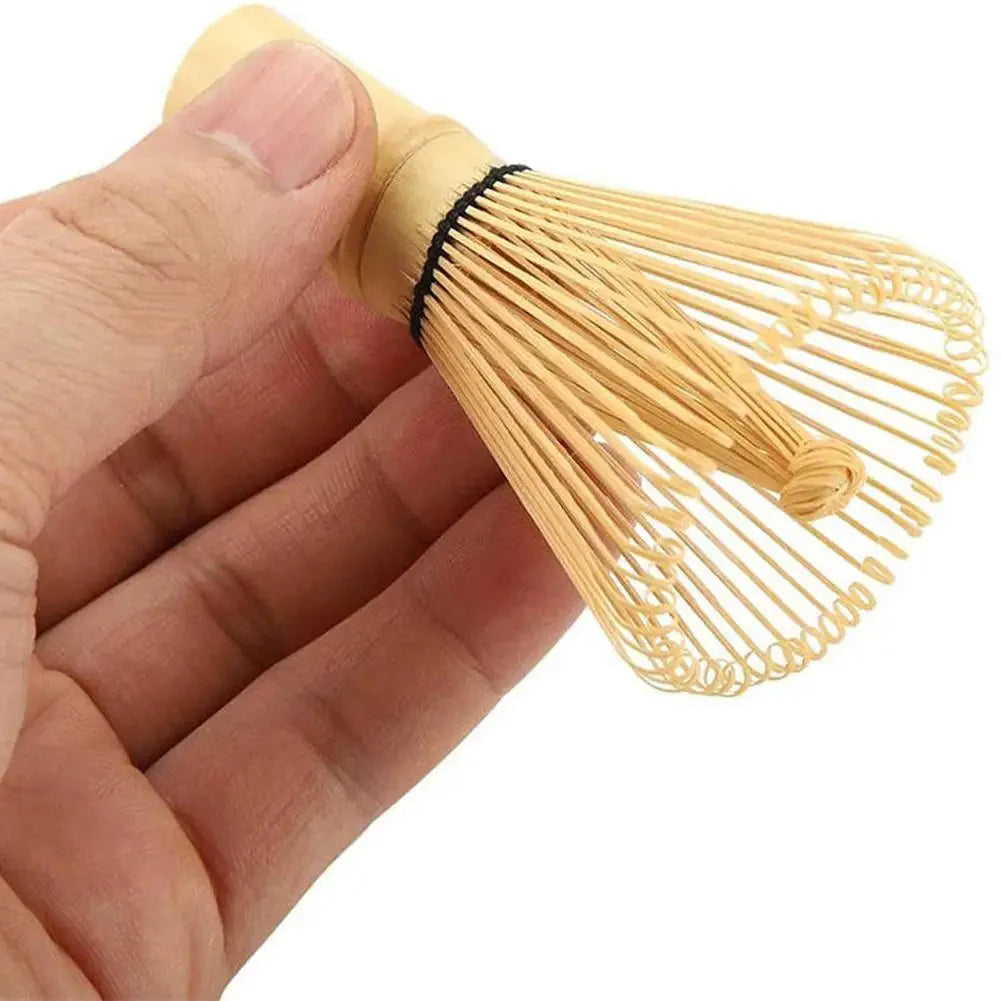 Matcha Whisk and Bowl Set with Bamboo Measuring Spoon and Ceramic Vessel