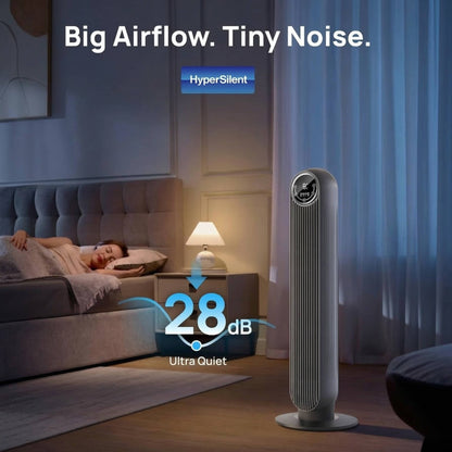 Bladeless Tower Fan with 8 Speed Settings and 4 Operating Modes