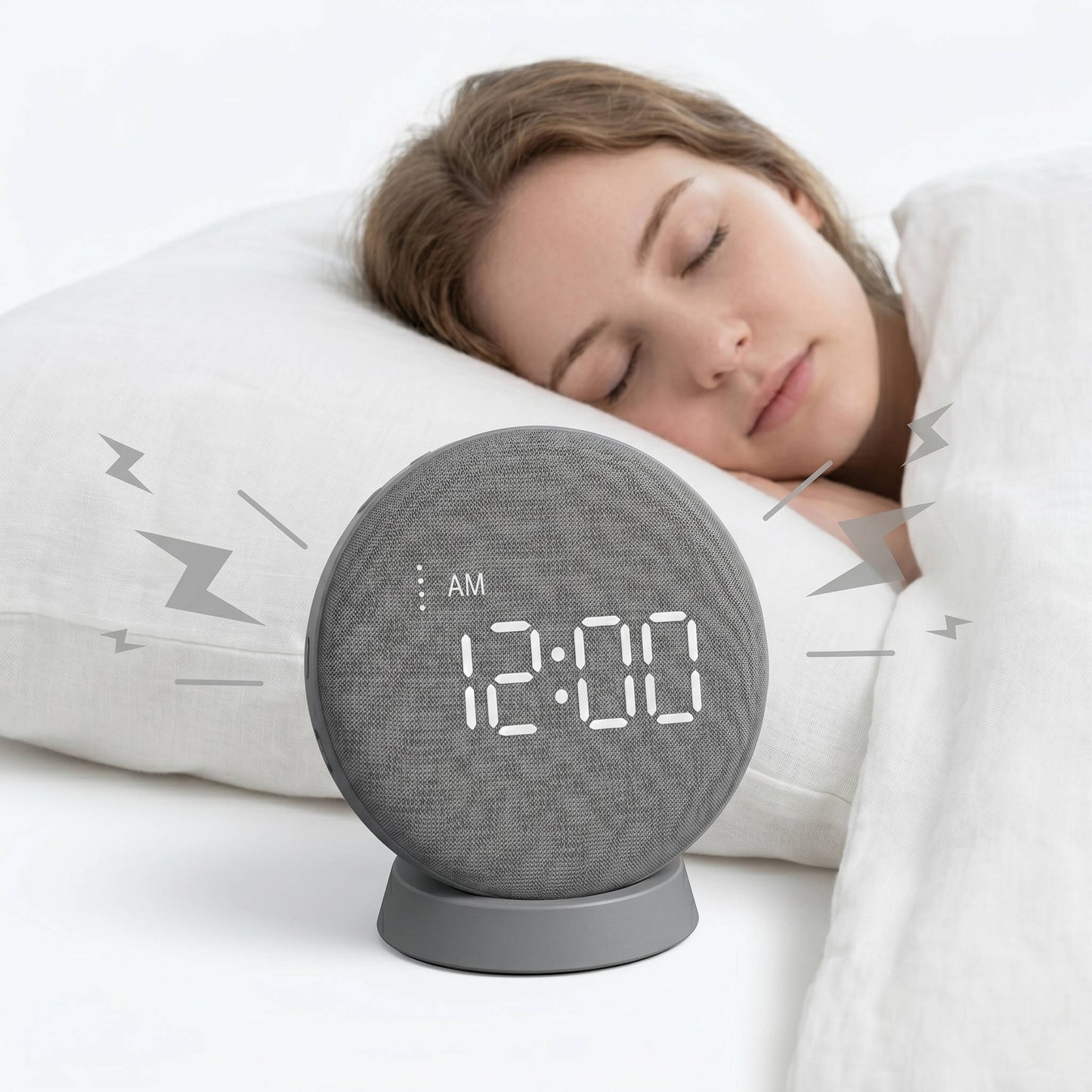 Super Loud Alarm Clock for Heavy Sleepers Adults Teens, Vibrating Alarm Clock Bed Shaker Under Pillow, Rechargeable Battery Powered Portable Travel Clock with Auto Dim Display