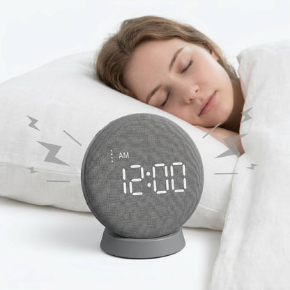 Super Loud Alarm Clock for Heavy Sleepers Adults Teens, Vibrating Alarm Clock Bed Shaker Under Pillow, Rechargeable Battery Powered Portable Travel Clock with Auto Dim Display
