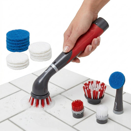 Cordless Oscillating Scrubber Brush with 8 Interchangeable Heads and 18-Piece Kit
