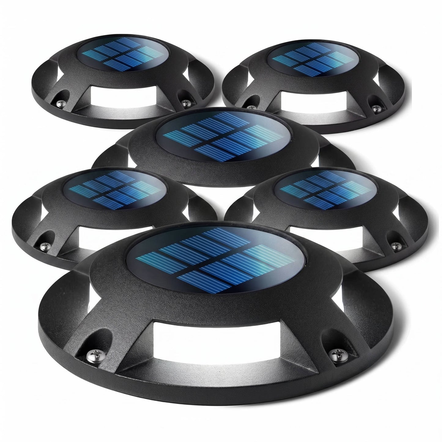 Solar Driveway Lights 6 LED, Outdoor Dock Deck Lights Waterproof Pathway Safety Lighting