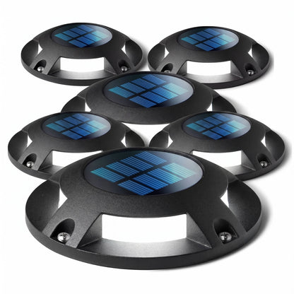 Solar Driveway Lights 6 LED, Outdoor Dock Deck Lights Waterproof Pathway Safety Lighting
